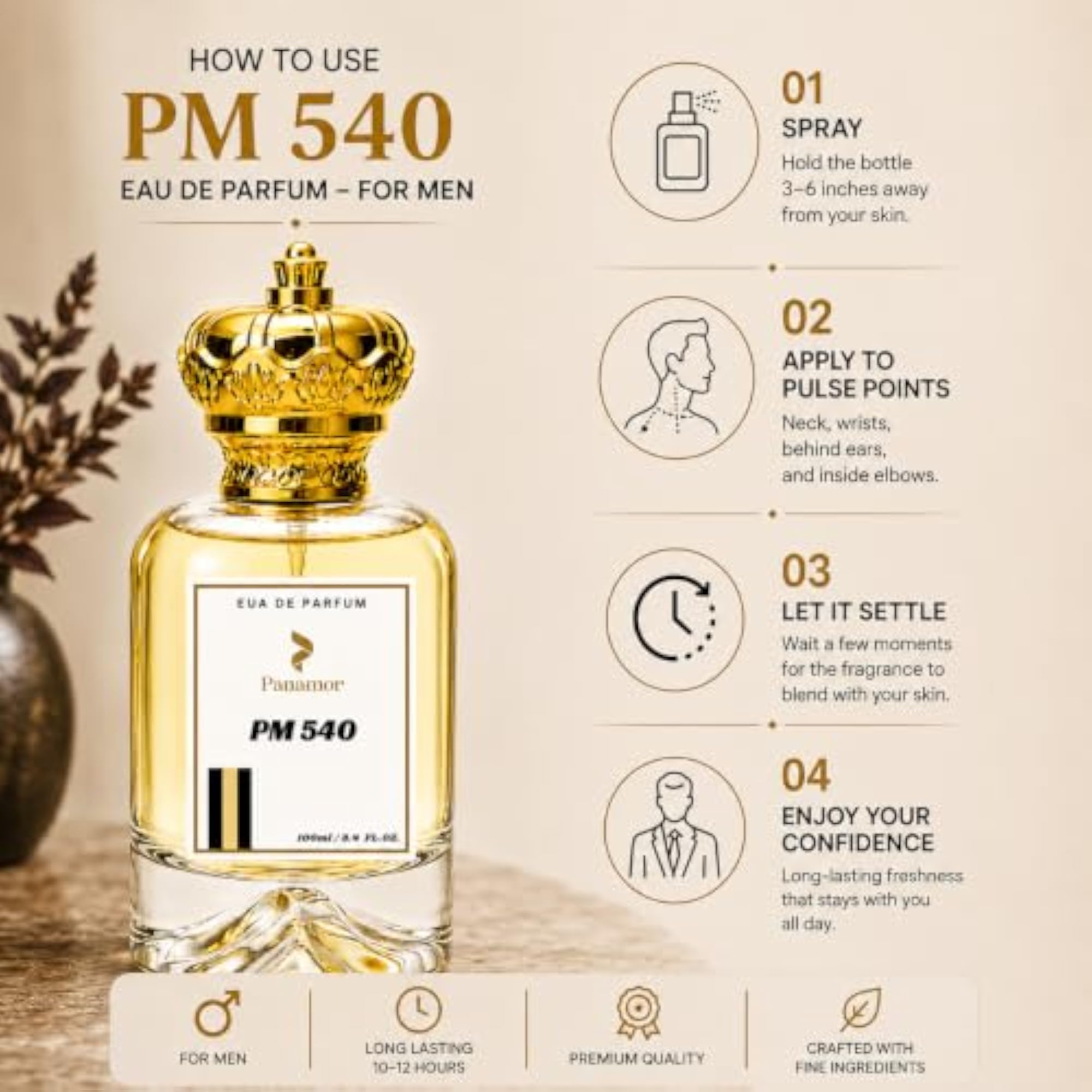 PM 540 Eau De Parfum for Men, 100ml